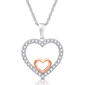 Nova Star(R) Lab Grown Diamon Two-Tone Double Heart Pendant - image 1