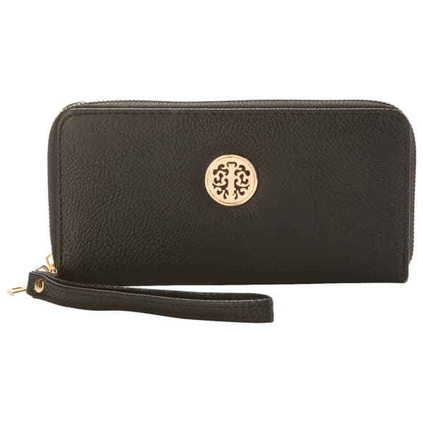 Womens Sasha Distressed Pebble Zip-Around Wallet