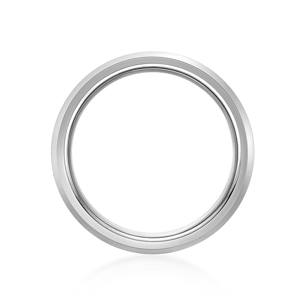 Mens Lynx Stainless Steel Ring with Crushed Titanium Stripe Inlay