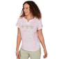 Petite Hearts of Palm Bloom Service Tropical Stripe Blouse - image 3