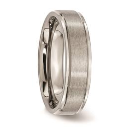 Mens Endless Affection™ Engravable 6mm Ridged Edge Wedding Band