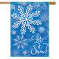 Briarwood Lane Let It Snow Glistening Snowflakes House Flag - image 1