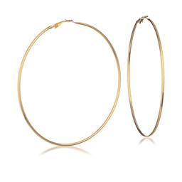 Guess Gold-Tone Large Thin Hoop Earrings