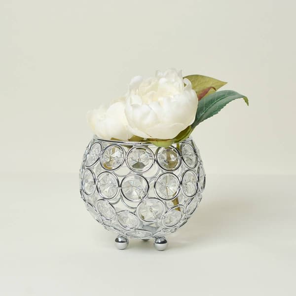 Elegant Designs&#8482; Elipse Crystal 3.75in. Circular Decorative Vase