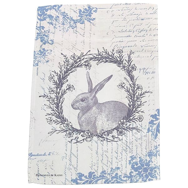 Primitives By Kathy Rabbit Crest Double Sided Garden Flag - image 