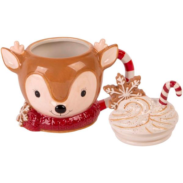 Home Essentials Reindeer Mug with Topper