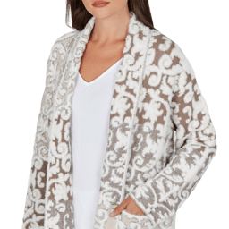 Womens Ruby Rd. Mythical Long Sleeve Ornate Open Front Cardigan