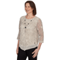 Petite Alfred Dunner Detail Driven 3/4 Sleeve Textured Blouse - image 3