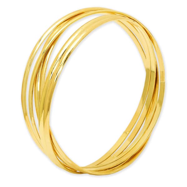 6pc. Gold Plated Thin Shiny Bangle Bracelets - image 
