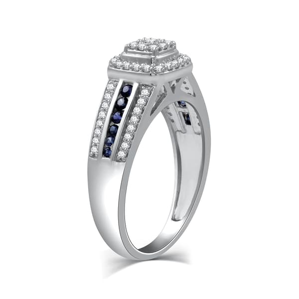 Nova Star® Sterling Silver 3/8ctw. Lab Diamond Wedding Set