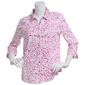 Petite Emily Daniels 3/4 Sleeve Knit To Fit Dot Button Down - image 1