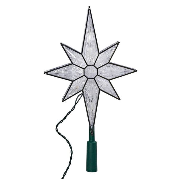 Kurt Adler UL 10-Light Clear LED 8-Point Star Treetop