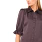 Womens Cece Elbow Puff Sleeve Plaid Button Front Blouse - image 3