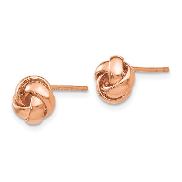 Gold Classics(tm) 7.5mm Rose Gold Love Knot Stud Earrings - image 
