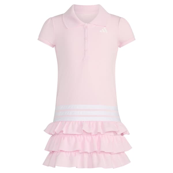 Girls &#40;4-6x&#41; adidas&#174; Ruffle Short Sleeve Polo Dress