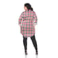 Plus Size White Mark Piper Stretchy Plaid Tunic Shirtdress - image 11