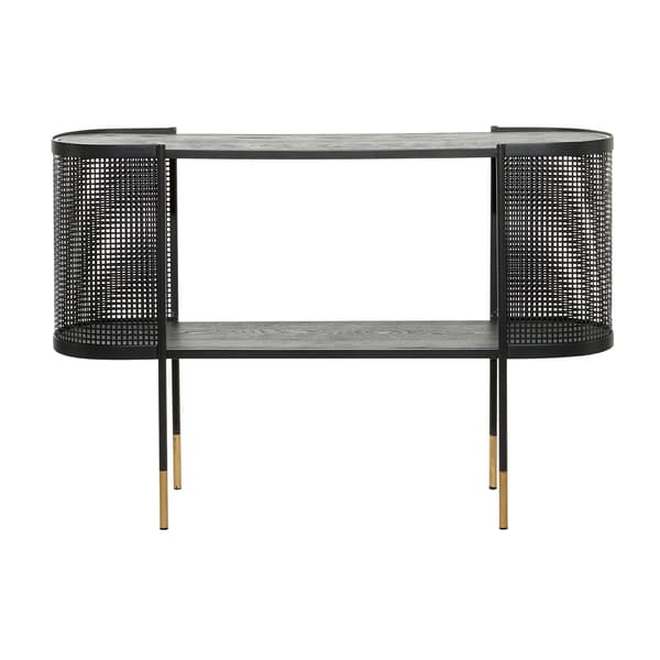 9th &amp; Pike® Oval Metal Wrapped Console Table