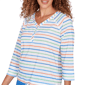 Womens Hearts of Palm All Sun and Games Stripe Henley Blouse - image 5