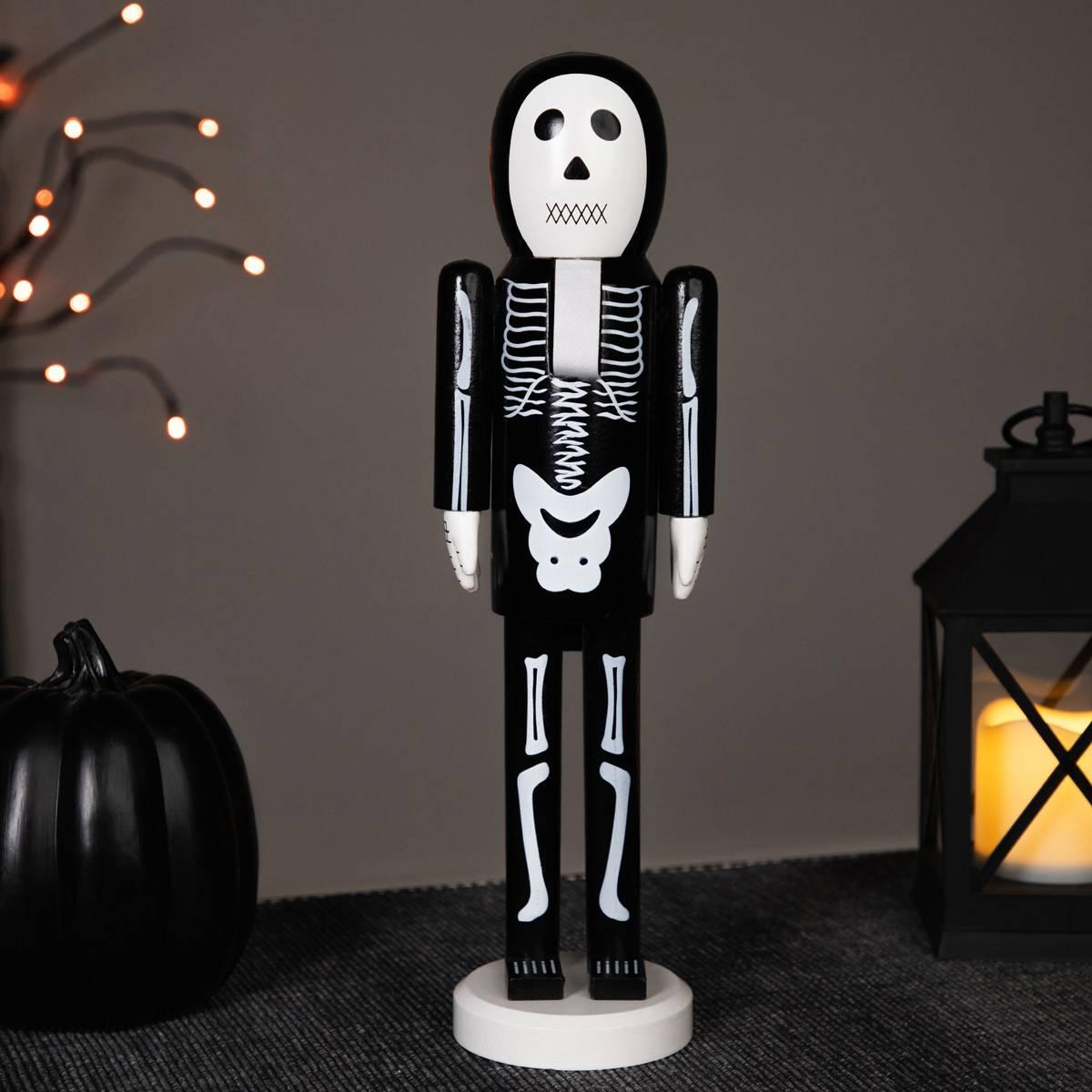 Northlight Seasonal 14in. Wooden Skeleton Halloween Nutcracker