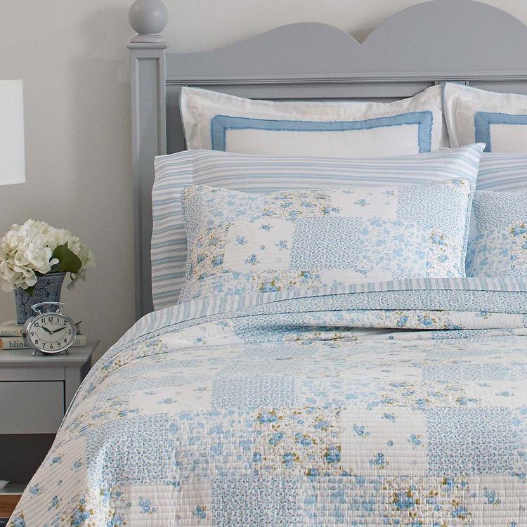 Laura Ashley® Kenna 136 Thread Count Reversible Quilt Set