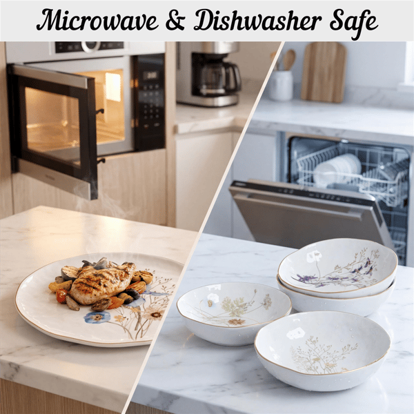 Sango Gansevoort Wildflower 12pc. Luxury Porcelain Dinnerware Set