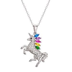 Crystal Unicorn Pendant Necklace