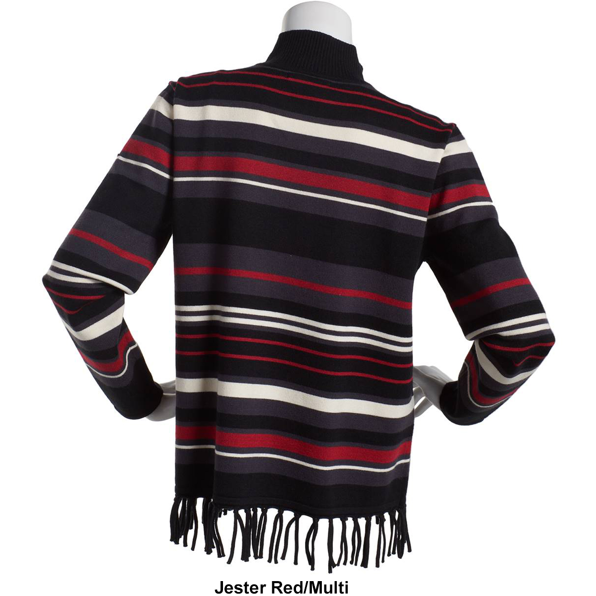 Womens Preswick & Moore Long Sleeve Fringe Hem Turtleneck Sweater