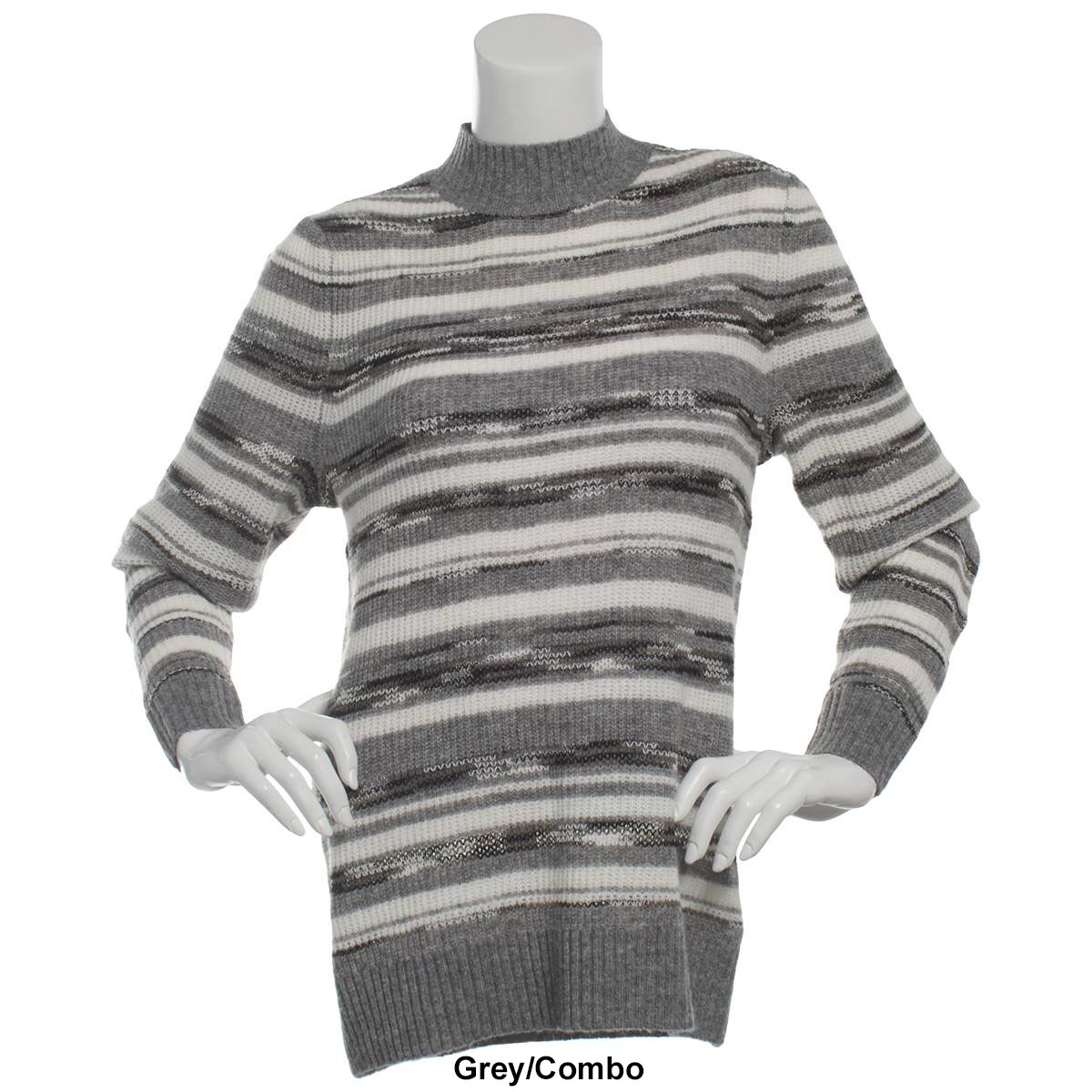 Womens Preswick & Moore(R) Long Sleeve Mock Neck Marled Pullover