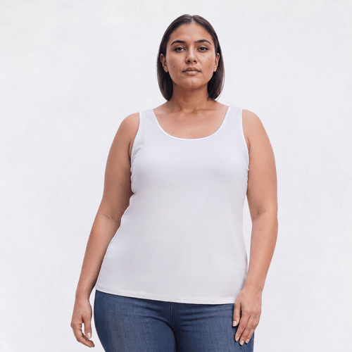 Plus Size Preswick & Moore(R) Solid Knit Satin Trim Tank Top