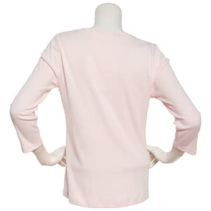 Womens Preswick & Moore® 3/4 Sleeve Scoop Neck Solid Tee