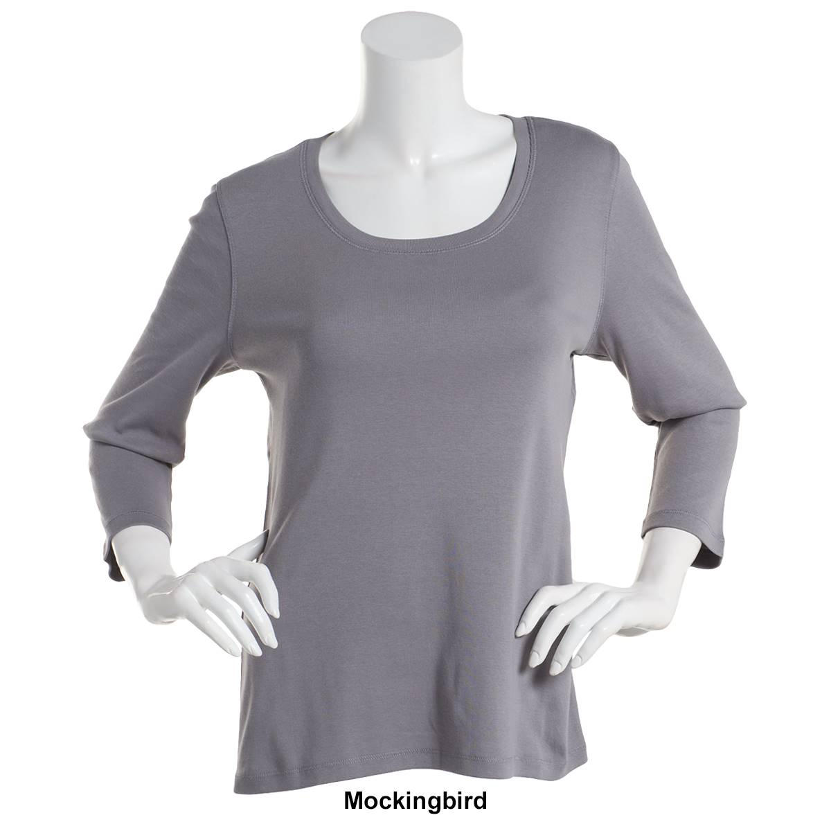 Womens Preswick & Moore(R) 3/4 Sleeve Scoop Neck Solid Tee