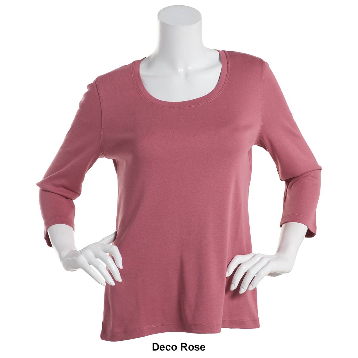 Womens Preswick & Moore(R) 3/4 Sleeve Scoop Neck Solid Tee