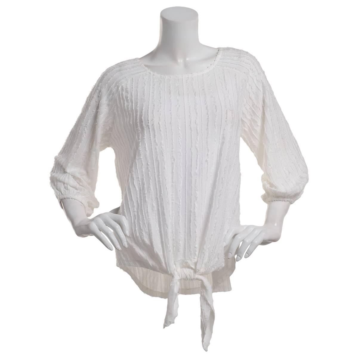 Plus Size Preswick & Moore(R) 3/4 Sleeve Tie Front Knit Blouse