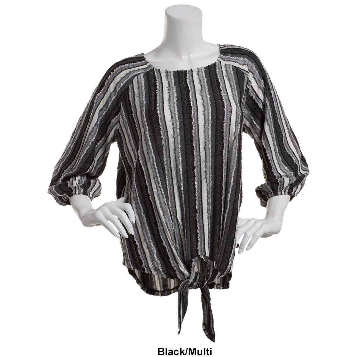 Plus Size Preswick & Moore(R) 3/4 Sleeve Tie Front Knit Blouse