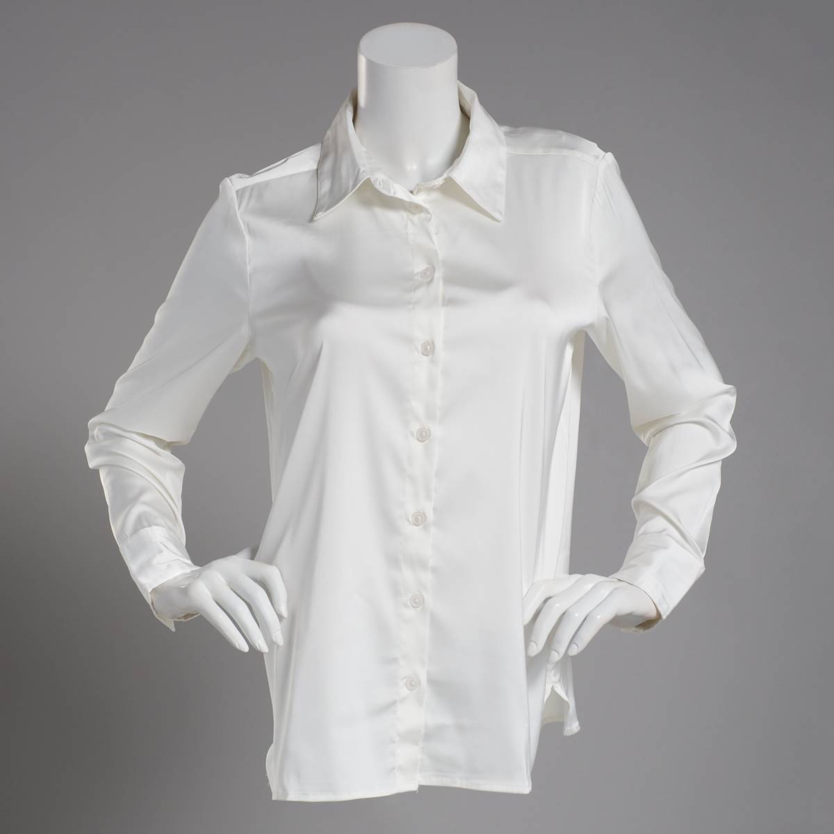 Womens Preswick & Moore Collar Charmeuse Casual Button Down