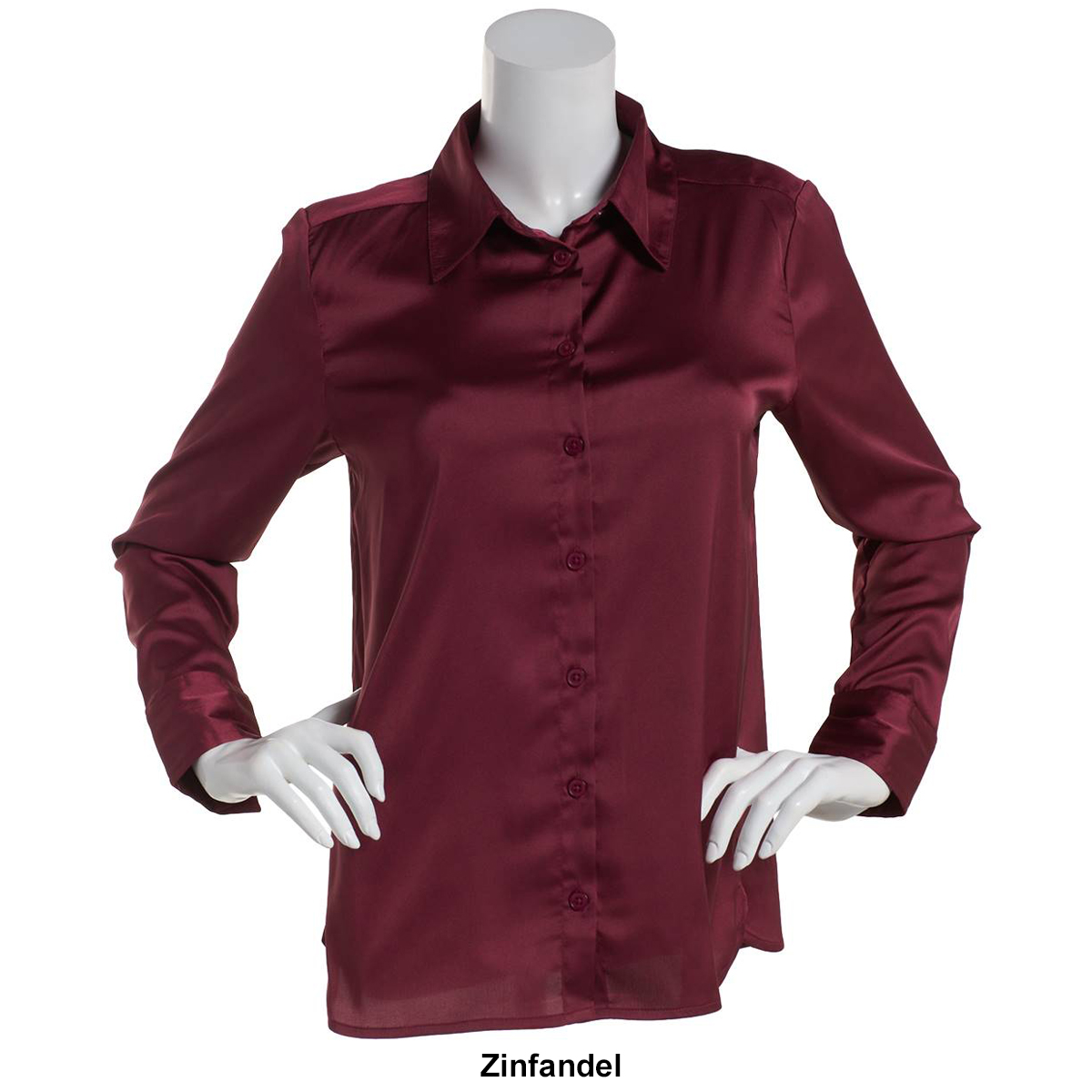 Plus Size Preswick & Moore Long Sleeve Button Down Blouse