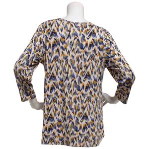 Plus Size Preswick & Moore(R) 3/4 Sleeve Abstract Chevron Blouse alternate view
