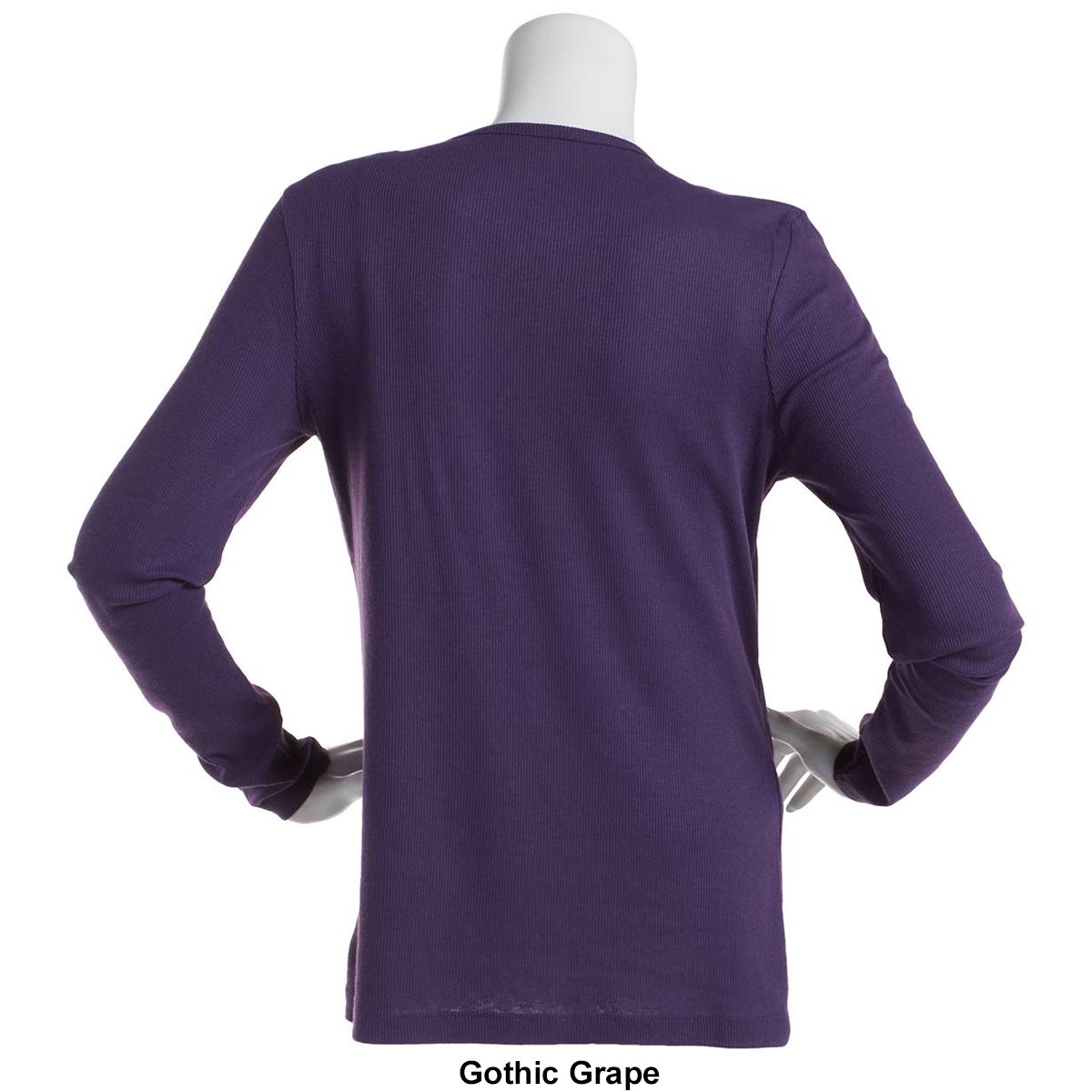 Womens Architect(R) Long Sleeve Notch Neck 2x2 Rib Solid Tee