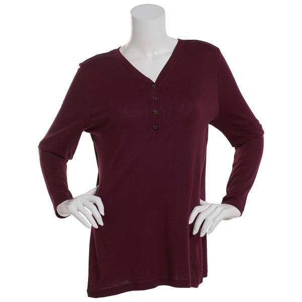 Plus Size Architect(R) Long Sleeve w/Functional Placket V-Neck Tee alternate view