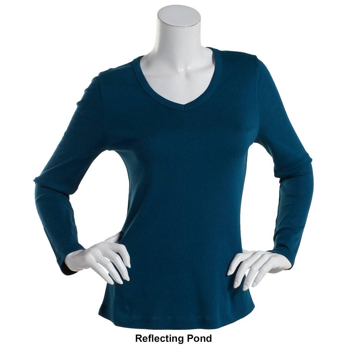 Womens Architect(R) Long Sleeve 1x1 Rib V-Neck Tee