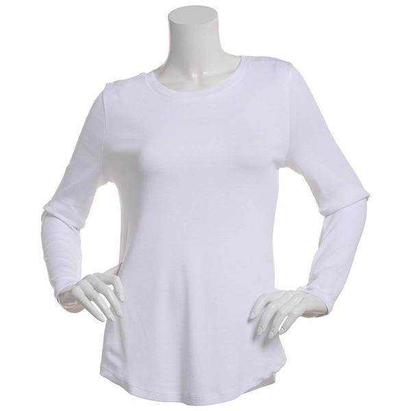 Petite Architect(R) Long Sleeve Rib Crew Neck Tee w/ Rounded Hem alternate view