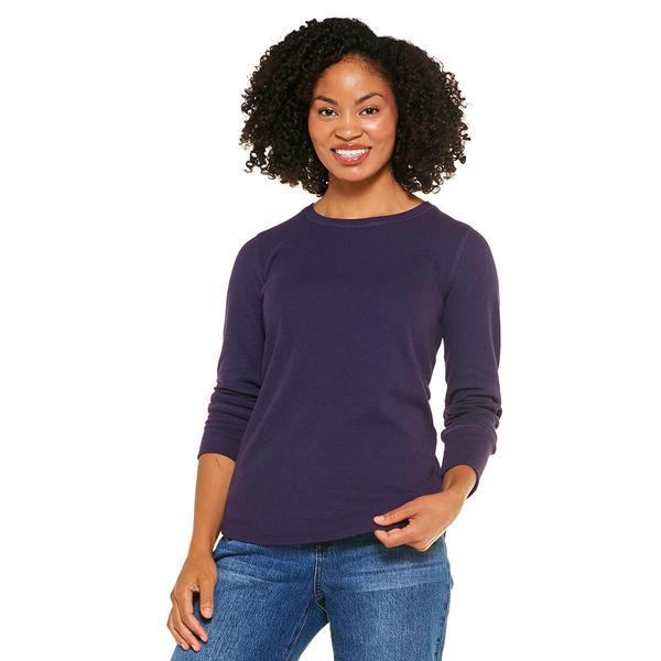 Petite Architect(R) Long Sleeve Rib Crew Neck Tee w/ Rounded Hem