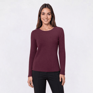 Petite Architect(R) Long Sleeve Round Neck Pointelle Tee alternate view