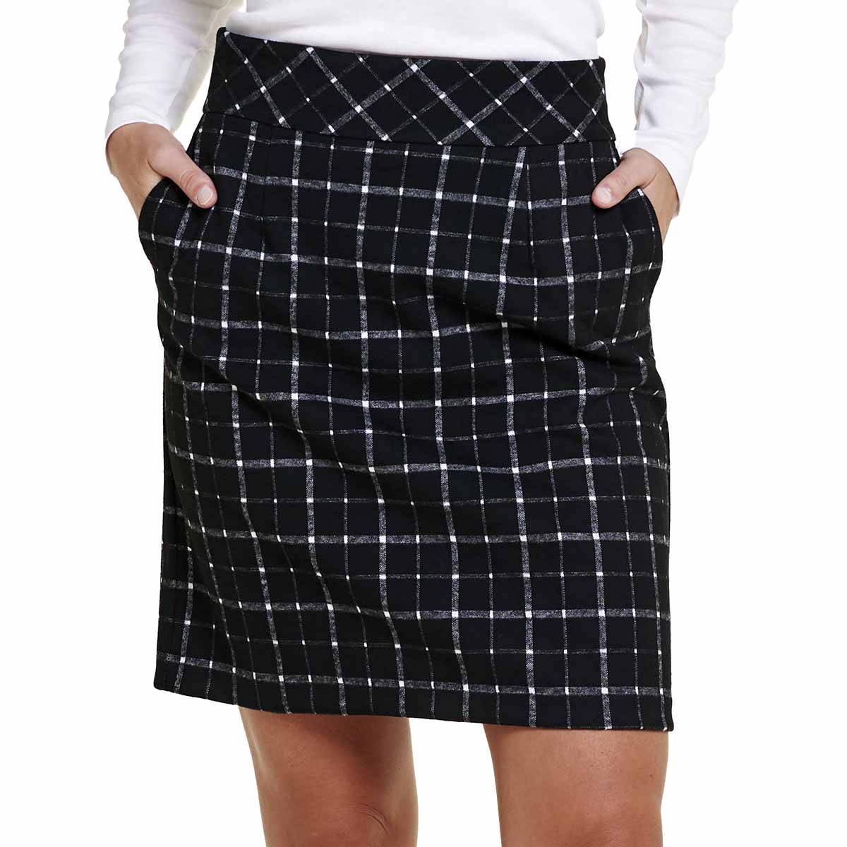 Womens Architect(R) Check Double Knit Skirt