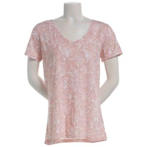 Womens Architect(R) Short Sleeve V Neck Splatter Floral Tee