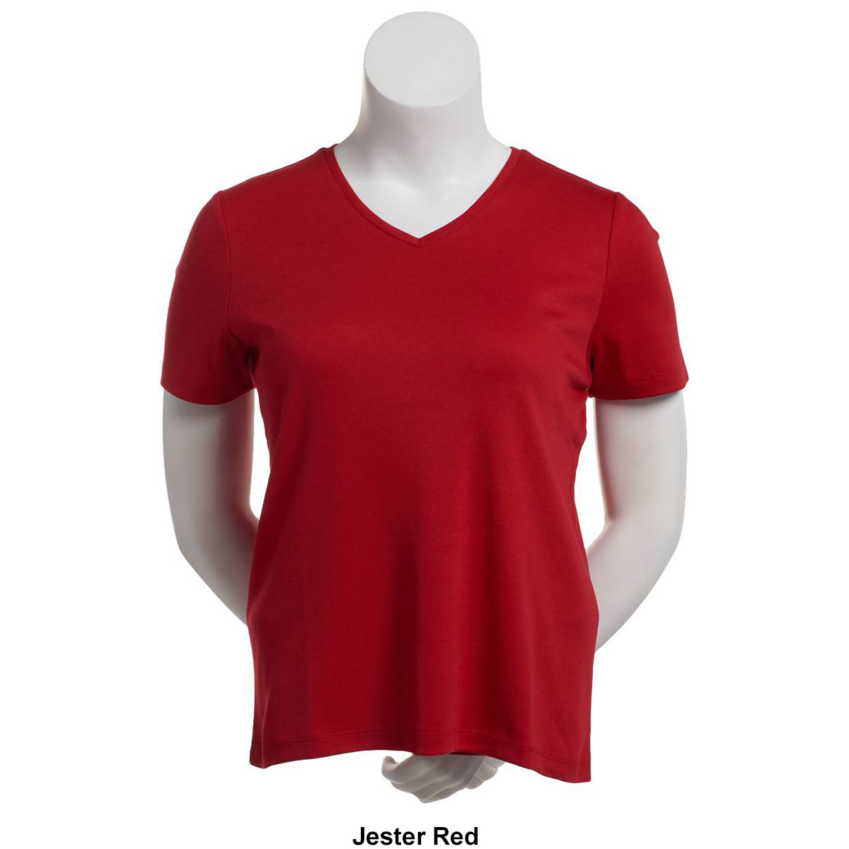 Womens Hasting & Smith Short Sleeve Solid V-Neck Tee