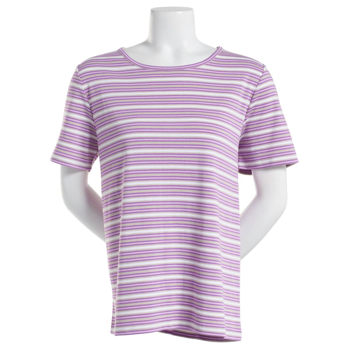 Petite Hasting & Smith Short Sleeve Stripe Crew Neck Tee