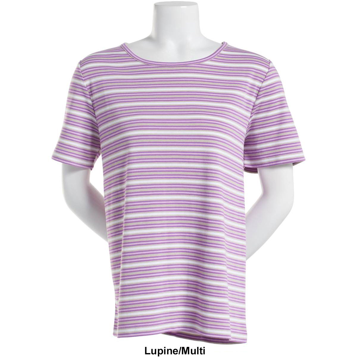 Petite Hasting & Smith Short Sleeve Stripe Crew Neck Tee