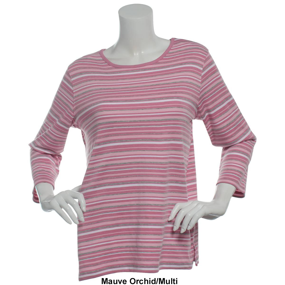 Plus Size Hasting & Smith 3/4 Sleeve Stripe Tee