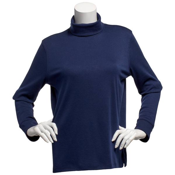 Petite Hasting & Smith Long Sleeve Solid Turtleneck Tee alternate view